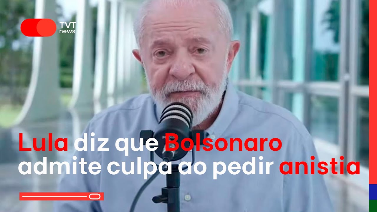 #AOVIVO Lula diz que Bolsonaro admite culpa ao pedir anistia |  Moraes libera delação de Cid