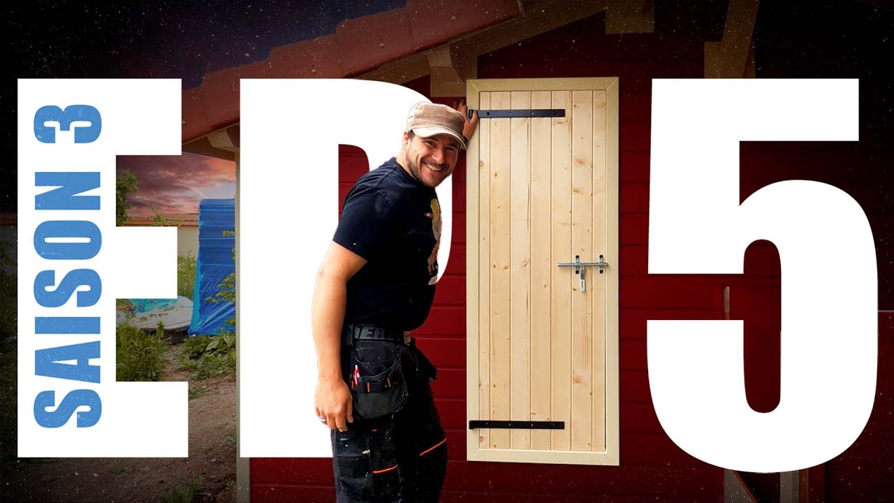 ✅ CONSTRUCTION de A à Z d'un abri de jardin avec poulailler - TUTO PORTE EN BOIS - Ep5S3 - LJVS