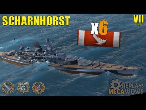 Scharnhorst 6 Kills & 180k Damage | World of Warships Gameplay