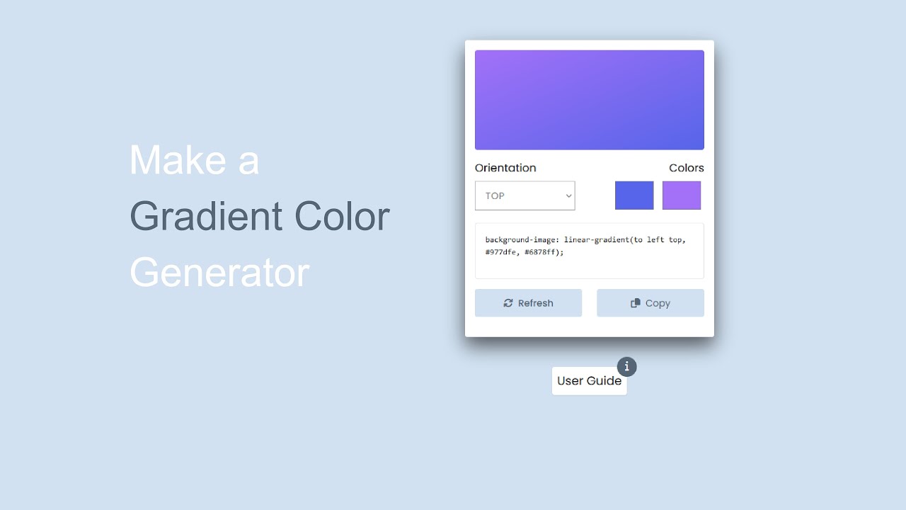 Build A Gradient Color Generator in HTML CSS & JavaScript | Gradient Generator in Web Development