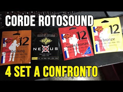Rotosound Acoustic Guitar Strings Comparison: Nexus, Super Bronze, Tru Bronze, Jumbo King