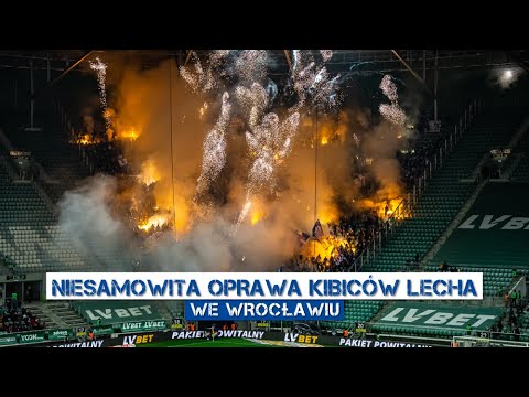 INCREDIBLE PIROSHOW BY LECH POZNAN FANS AWAY IN WROCLAW (26.02.2023)