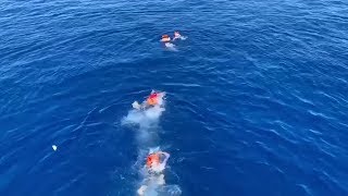 video: Spain sends warship to pick up migrants off Italy's coast as around a dozen try to swim to island of Lampedusa