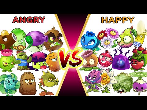 Pvz 2 Challenge - Team ANGRY Vs Team HAPPY - Which Plant's Best - Plants vs Plant