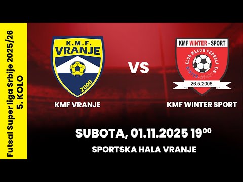 UŽIVO | KMF Vranje vs KMF Winter Sport | Super liga Srbije 2025/26 – 5. kolo | SPORTJUG