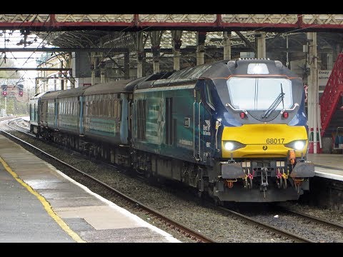 Class 68 THRASH & CLAG!! 68017 (& 68018) on 2C47 at Preston, 28/03/18.