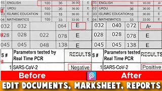 How to Edit Documents , Result cards, Mark sheet ,Certificate & Medical Reports in PicsArt Android