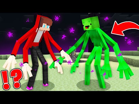 JJ and Mikey Became ENDERMAN MUTANTS in Minecraft Challenge by Maizen