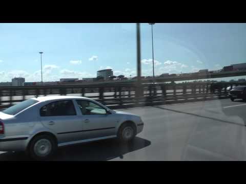 Driving on Западный скоростной диаметр in St. Petersburg, Russia