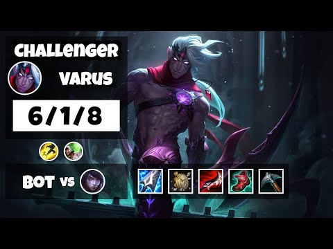 Varus Bot Lane 11.14 Challenger Gameplay Replay S11 (6/1/8) - EU