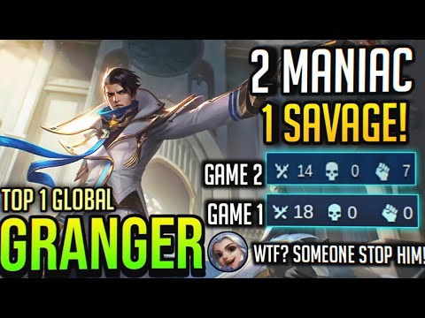 EPIC SAVAGE!! 2X MANIAC | Granger Best Build & Gameplay | Top 1 Global Granger| Mobile Legends