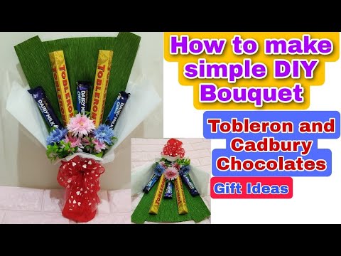 HOW TO MAKE SIMPLE BOUQUET TOBLERON AND CADBURY CHOCOLATES DIY GIFT IDEAS