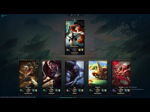 League of Legends (1 Miss Fortune vs 5 bots-beginners: Rammus, Vladimir, Darius, Jax, Renekton)