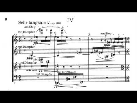 Anton Webern - Six Bagatelles For String Quartet, Op. 9 (1911-13) [Score-Video]