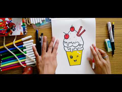How to draw cute😘 🍨ice cream 🍨.By Ramandeep kaur . #trending # cool drawing
