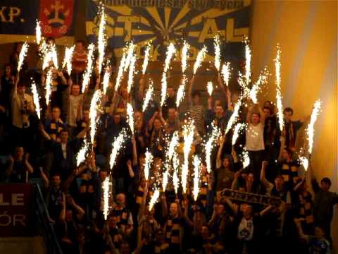 Atlas Stal Ostrów - Polonia Gaz Ziemny Warszawa | Oprawa kibiców Ostrowa na koniec meczu !!