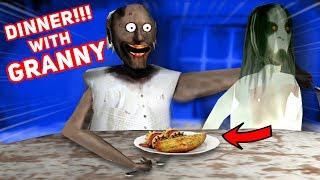 Having Dinner WITH GRANNY AND SLENDRINA!!! | Granny Horror Mobile Game