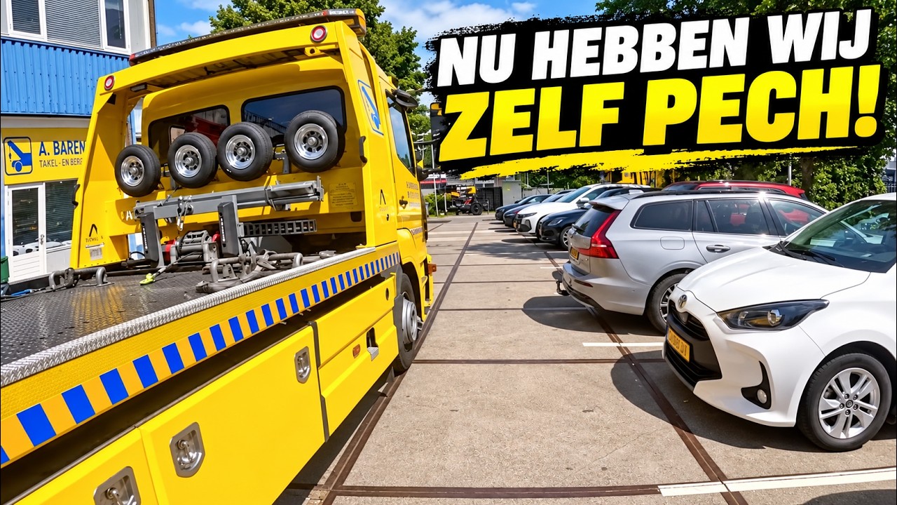 Pech op de A15… en daarna heeft onze eigen takelwagen een lekke band!