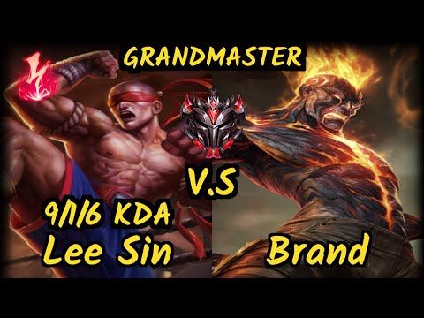 VIT.B Skeanz (LEE SIN) vs BRAND - 9/1/6 KDA JUNGLE GAMEPLAY - EUW Ranked GRANDMASTER
