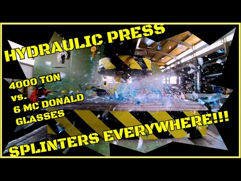 Hydraulic Press 4000 ton vs 6 Mc Donald Glasses #hydraulicpress #destroy #4000ton