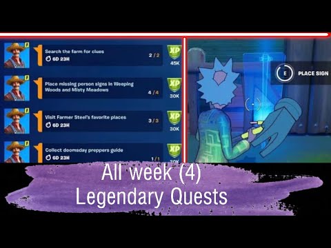 All week 4 Legendary Challenges/Quests Guide in Fortnite - Fortnite Chapter 2 season 7