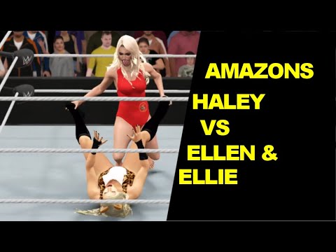 WWE 2K17 Haley vs Ellen & Ellie - 2 on 1 Amazon Match