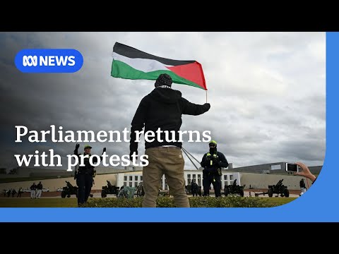 Protests interrupt proceedings for first sitting day of new parliament | ABC NEWS