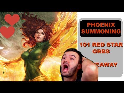Epic Phoenix Summoning | 101 Red Star Orbs | HUGE GIVEAWAY- Marvel Strike Force