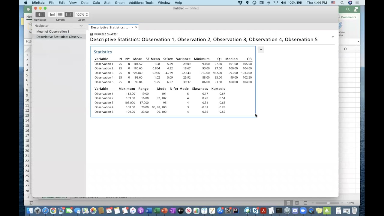 Basic Descriptive and Visual Statistics in Minitab
