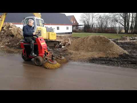 Post-construction street sweeping with NEW Bobman Electro