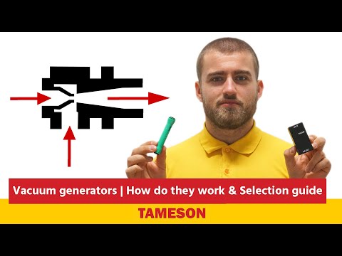 Part of a video titled Vacuum generators | How do they work & Selection guide | Tameson