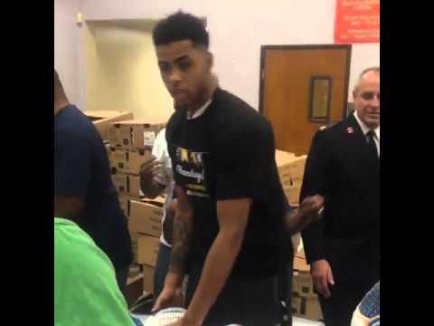 D Angelo Russell leads their thanks giving with turkey in Inglewood