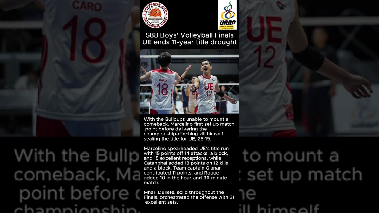 UAAP Boys' Volleyball: UE clobbers NU to capture the crown