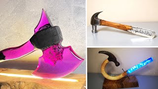 Epoxy Resin Lamps and Ideas in the Shape of Tools - Resin Art