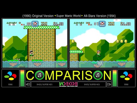 SNES vs SNES (Super Mario World) Side by Side Comparison