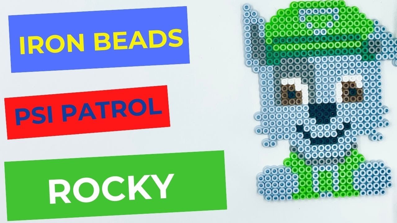 Koraliki do prasowania Psi Patrol Chase, Paw Patrol Rocky, Perler Beads, iron beads DIY Template