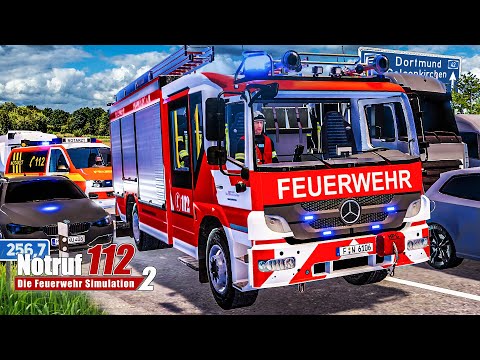 NOTRUF 112 #6: LKW-Unfall auf der AUTOBAHN - katastrophale Rettungsgasse | Feuerwehr Simulation 2