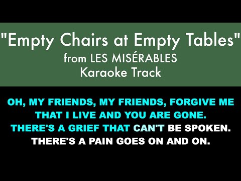 "Empty Chairs at Empty Tables" from Les Misérables - Karaoke Track with Lyrics on Screen
