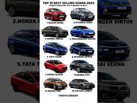 TOP10 BEST SELLING SEDANS #sedan #skoda #slavia #volkswagen #virtus #verna #dzire #hondacity #cars
