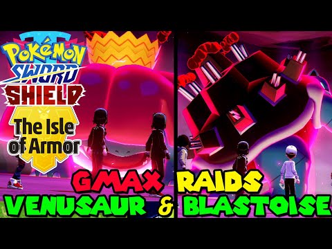 GMAX VENUSAUR & GMAX BLASTOISE RAIDS in Pokemon Sword & Shield Isle of Armor