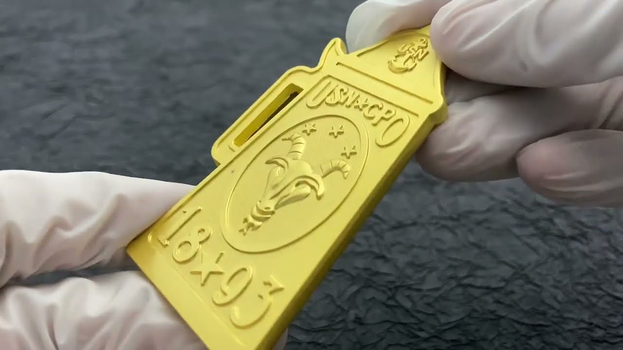 1342 - Lighthouse 1893 Matte Shiny Gold Honor Medal With Sheep And Boat Elements