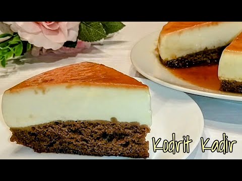 Silky & luscious crème caramel combined with rich chocolate cake🍮 Kodrit Kadir!
