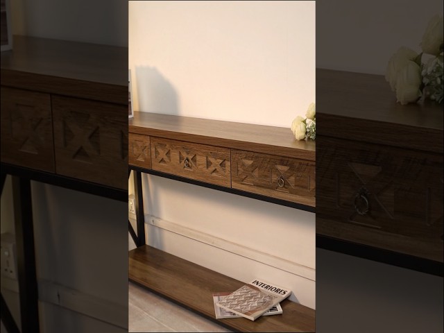 Vídeo relacionado con Tribesigns Mesa Consola Industrial, 140 x 30 x 80 cm, Mesa Auxiliar de Pasillo, Marrón Rústico