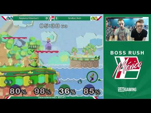 Boss Rush Mexico Doubles Losers Quarters - Napkins/Sherbert (Blue) vs Gridloc/Ash (Green)