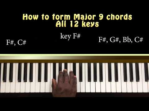 Major 9th Chords In All 12 keys For Beginners