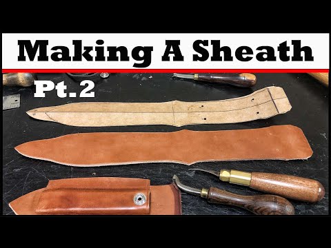 Making A Sheath (Gerber) Leatherworking - Knife Sheath Making Video