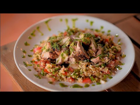 Grillezett szuvidált szűzpecsenye tabulé salátával