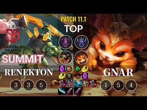 SB Summit Renekton vs Gnar Top - KR Patch 11.1