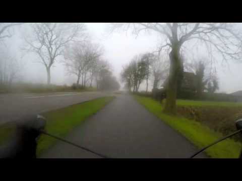 Bolward to Harlingen (misty) Half-Speed .. GoPro .. Friesland Cycling Timelapse