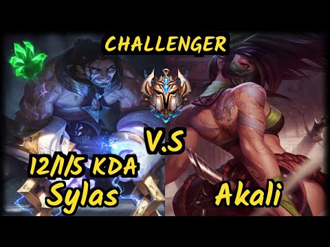 KZ Rascal (SYLAS) vs AKALI - 12/1/5 KDA TOP CHALLENGER GAMEPLAY - KR